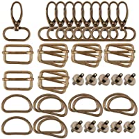 VINFUTUR 40pcs 25mm-10pcs Hebillas Metálicas Mochila en D+10pcs Anillas Rectangular Bolso+10pcs Hebillas Metal con…